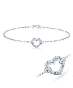 Heart Shape with Ferrido Silver Bracelet BRS-175